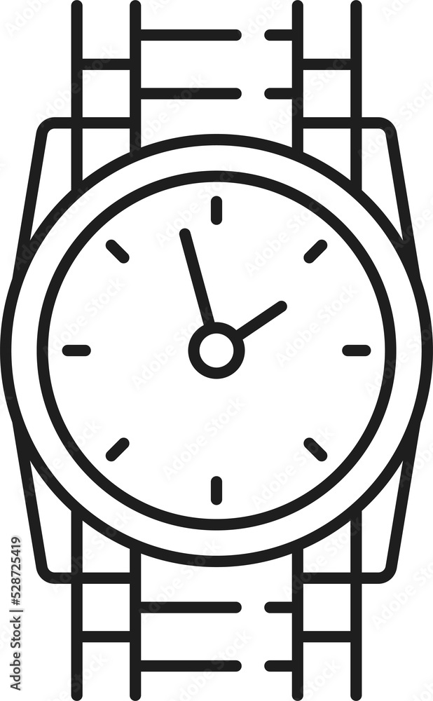 Wrist watch elegant men Swiss clock isolated icon Wrist watch elegant men Swiss clock isolated icon