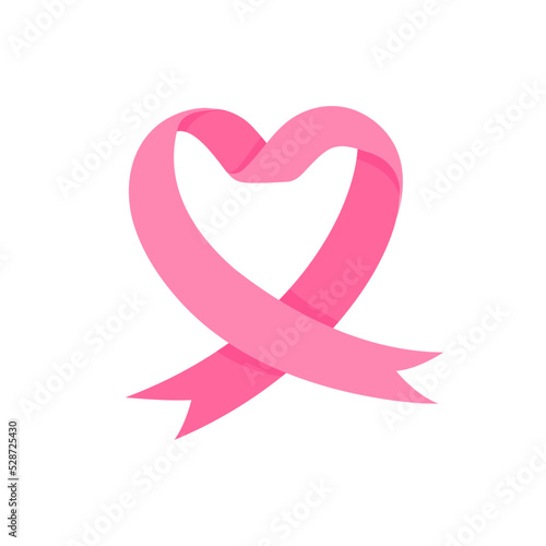 crossed pink ribbon symbol of world cancer day