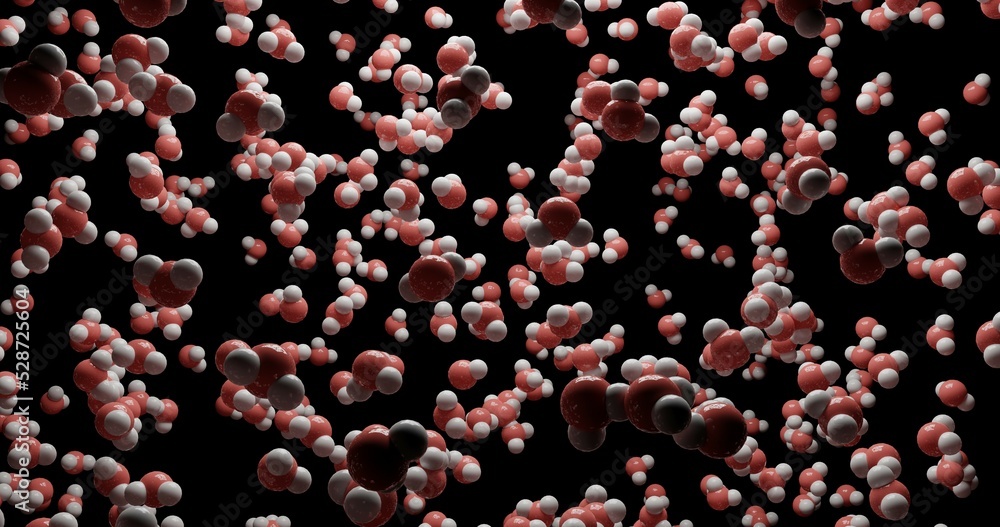 abstract black and white background 3d object floating into space