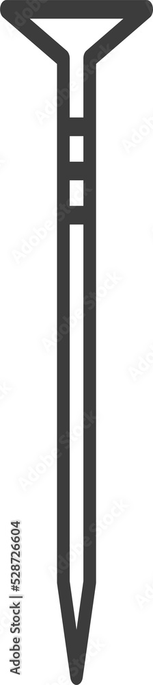 Steel nail isolated metal fastener outline icon Steel nail isolated metal fastener outline icon