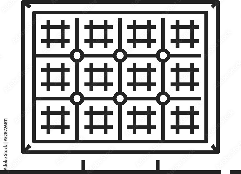 Photovoltaic cell of solar panel, sun battery icon Photovoltaic cell of solar panel, sun battery icon