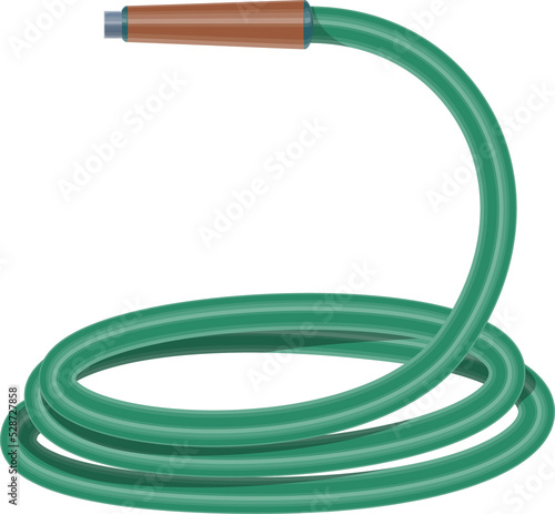 Obraz na plátně Garden hose with nozzle isolated vector icon.