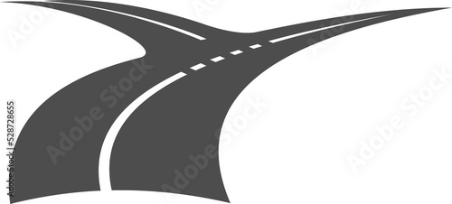 Slika na platnu Forked road, pathway, highway crossroad icon