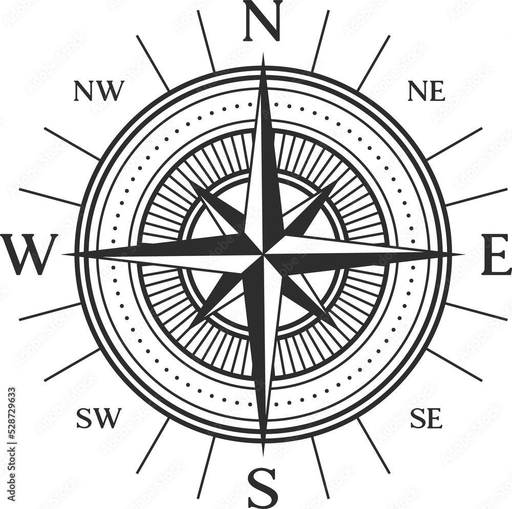 Rose of wind isolated windrose compass icon Rose of wind isolated windrose compass icon