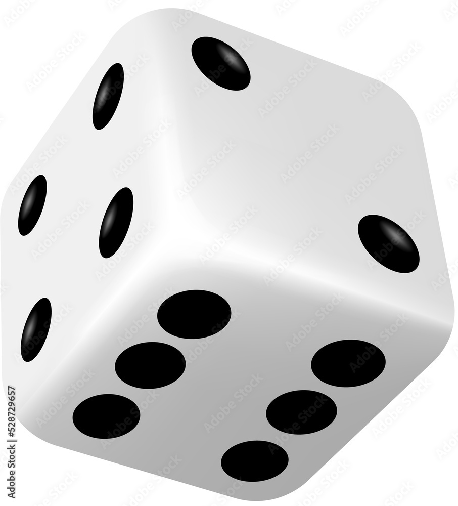 Fortune dice with random numbers isolated cube Fortune dice with random numbers isolated cube