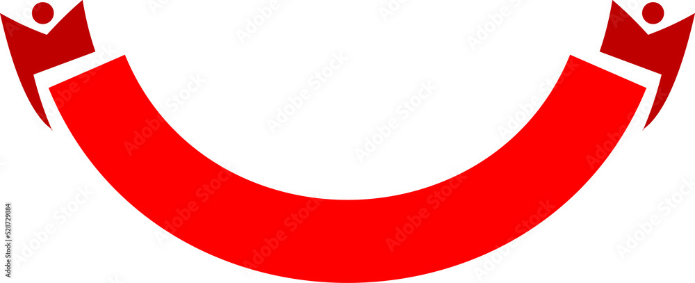 Red decorative ribbon banner isolated tape icon Red decorative ribbon banner isolated tape icon