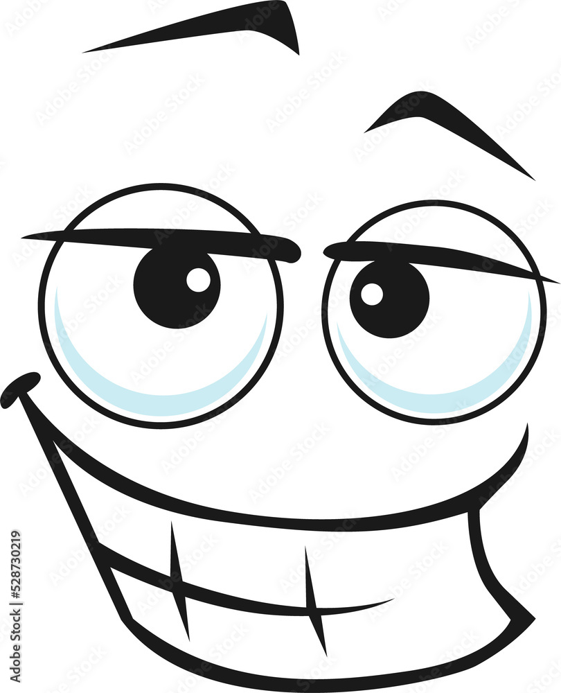 Cartoon face vector ogle facial expression, smile Stock Illustration ...