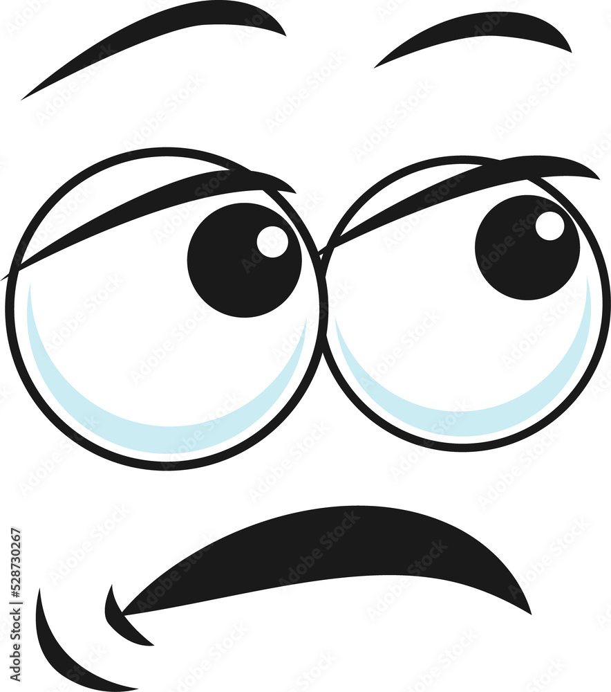 Cartoon face vector disgruntled or upset emoji Cartoon face vector disgruntled or upset emoji