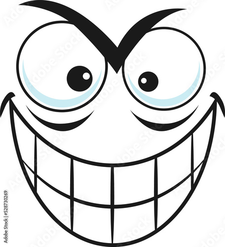 Cartoon face vector malefactor gloat laugh emoji