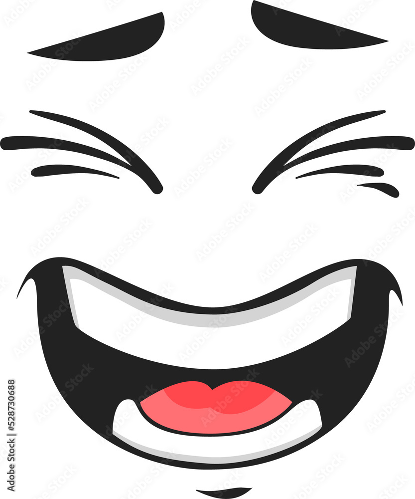 Cartoon laughing face, vector happy emoji, laugh Stock Illustration ...