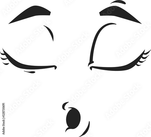 Εκτύπωση καμβά Cartoon whistling or sleeping face, vector emoji