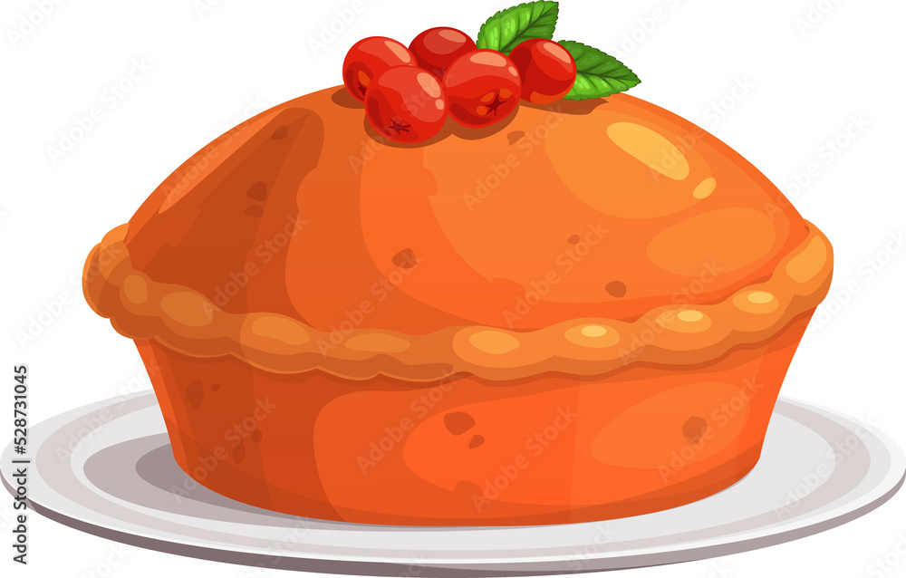 Pie with cranberry vector icon isolated symbol Pie with cranberry vector icon isolated symbol