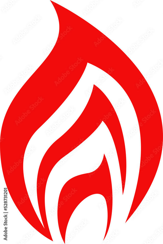 Red fire isolated vector icon, cartoon campfire Red fire isolated vector icon, cartoon campfire