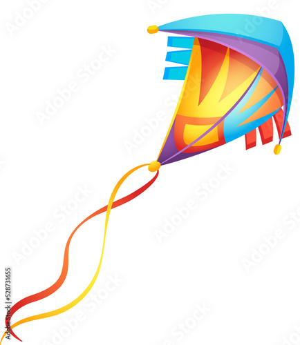 Cartoon kite shape of rhombus isolated vector icon photo