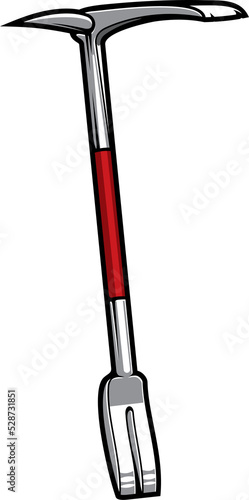 Firefighting crowbar instrument vector icon, tool