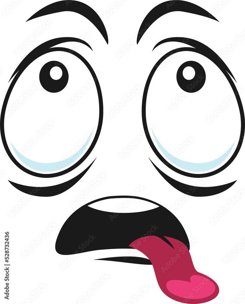 Obraz premium Strange stupid emoticon showing tongue isolated