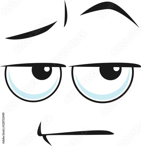 Quadro em tela Apathetic emoticon with indifferent face isolated