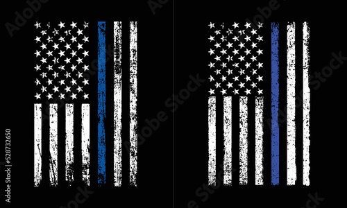 Thin Blue Line With USA Flag Design
