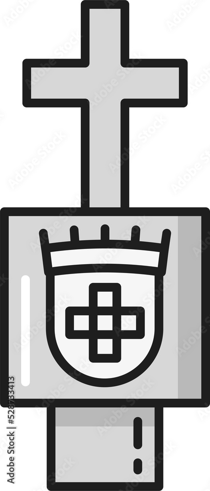 Obraz premium Religion cross, order of christ symbol isolated