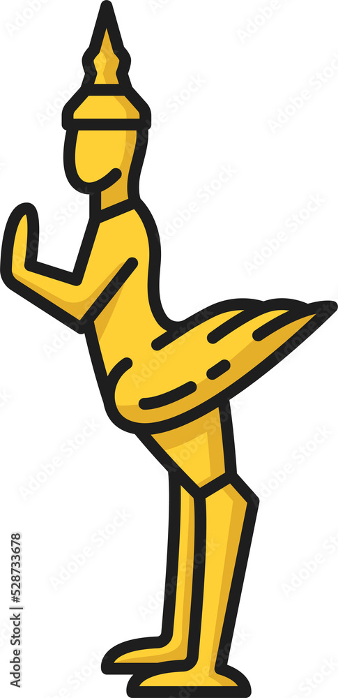 Mythical Thai bird Hong isolated color line icon Mythical Thai bird Hong isolated color line icon
