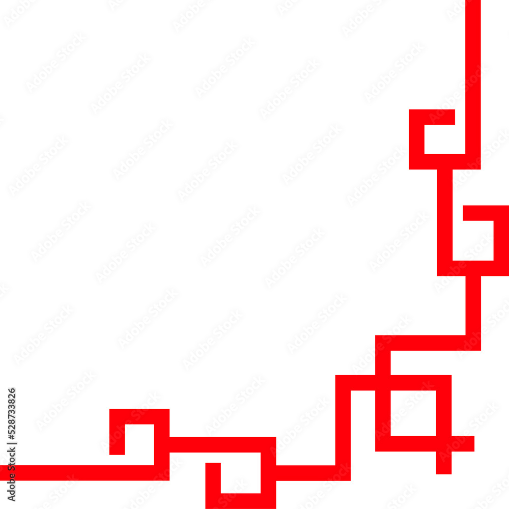 Fototapeta premium Corner frame border chinese embellishment art deco