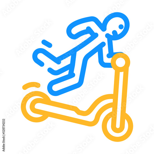 fall scooter accident color icon vector. fall scooter accident sign. isolated symbol illustration