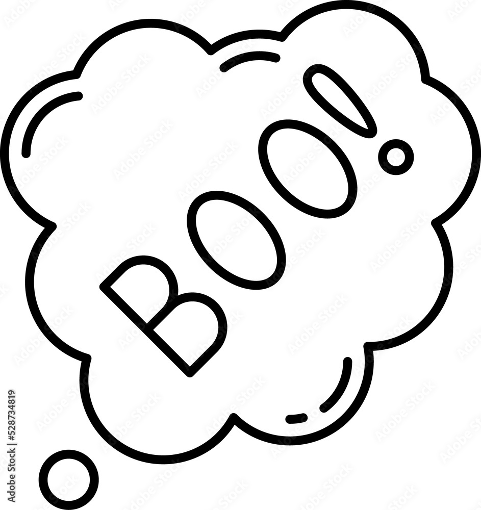 Spooky banner with horrible boo text dialog bubble