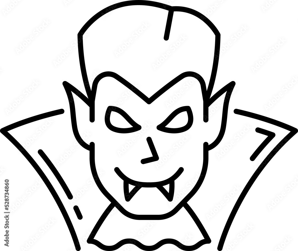 Vampire Dracula in Halloween costume isolated icon Vampire Dracula in Halloween costume isolated icon