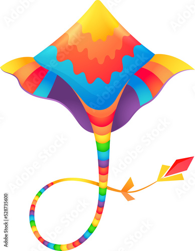 Cartoon kite, Happy Makar Sankranty holiday symbol photo