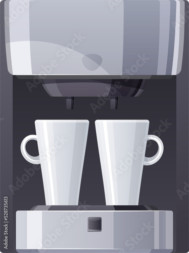 Coffee machine vector icon  espresso maker  cups