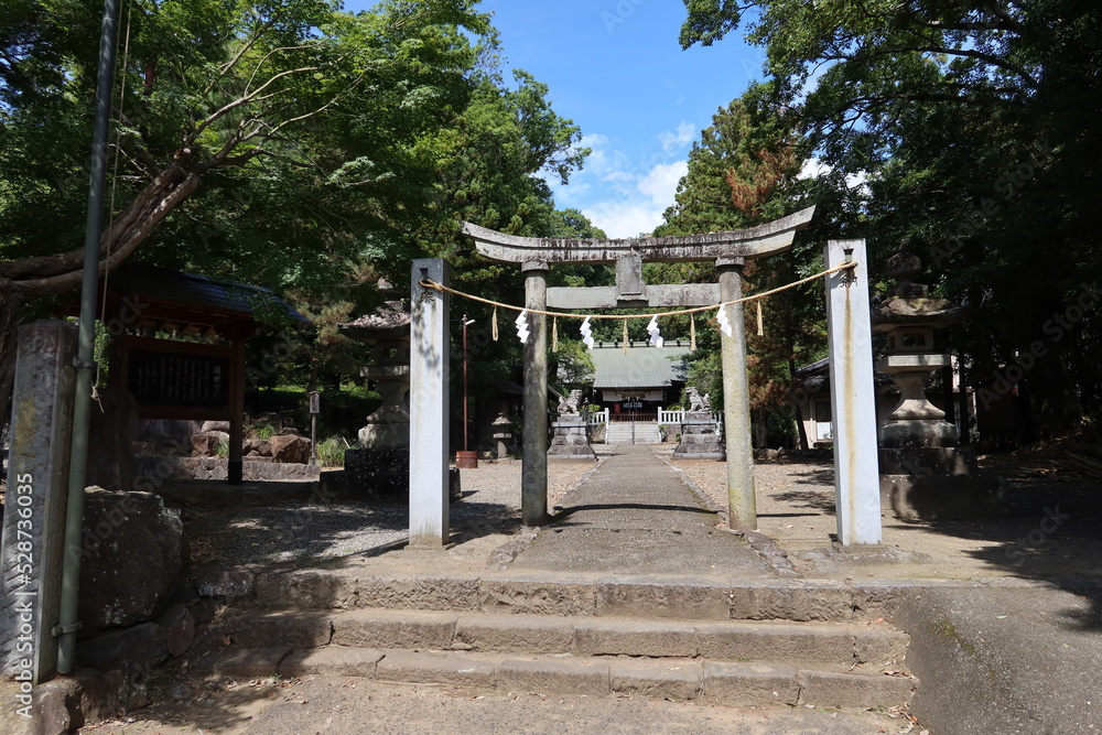 Japanese shrines and temples : a scene of the access to the precincts of Sakaori-no-miya Shrine in Kofu City in Yamanashi Prefecture 日本の神社仏閣 : 山梨県甲府市にある酒折宮の参道風景
