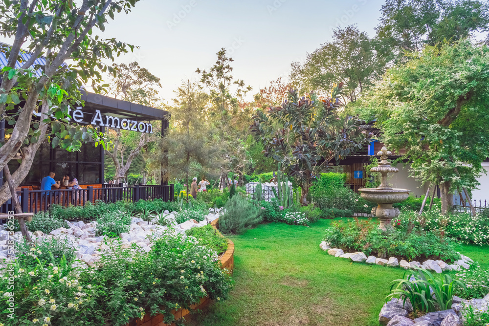 KANCHANABURI,THAILAND FEBRUARY 14, 2021 Beautiful garden decoration