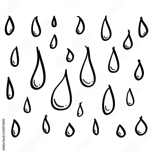 hand drawn water drop illustration in doodle style