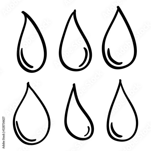 hand drawn water drop illustration in doodle style