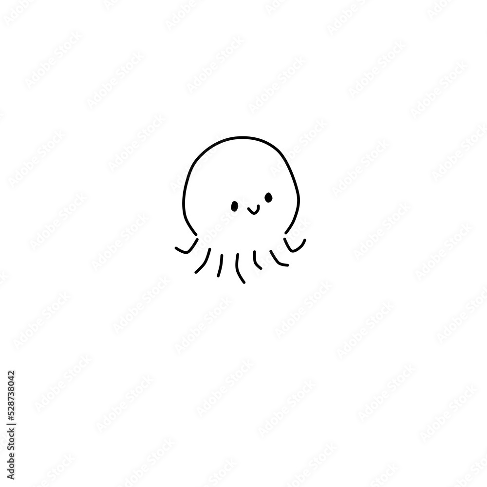 Fototapeta premium cute hand drawn octopus for kids coloring pages, books, prints, cards and posters.