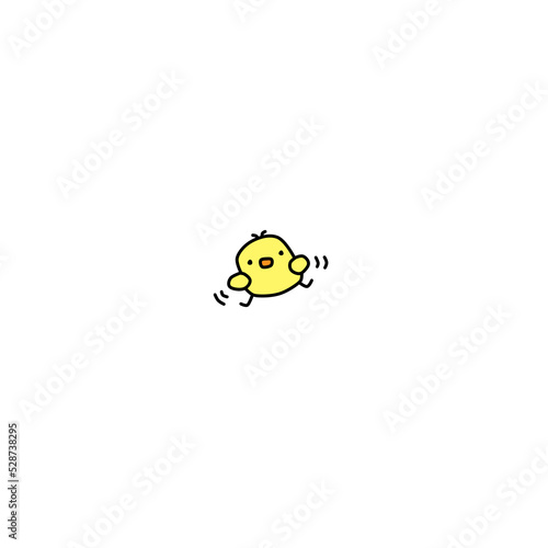 Cute baby chick icon colored hand drawn doodle vector illustration.