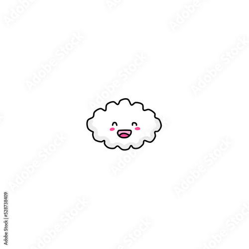 Vector illustration of a cute baby cloud with a face