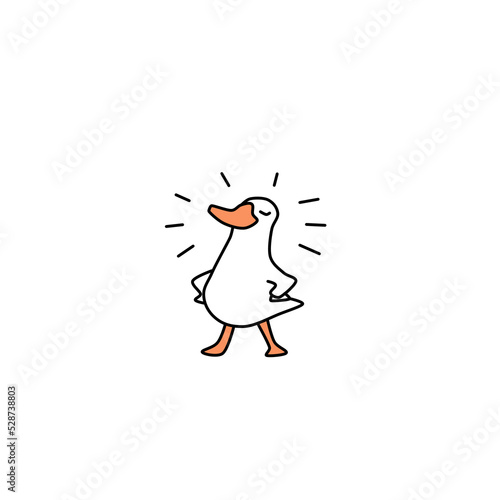 Vector illustration. Simple contour of chick isolated on white background.