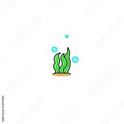 Underwater Seaweed or Algae Growing on the Ocean Bottom