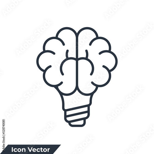 abilities icon logo vector illustration. Creative idea. Brain in light bulb symbol template for graphic and web design collection