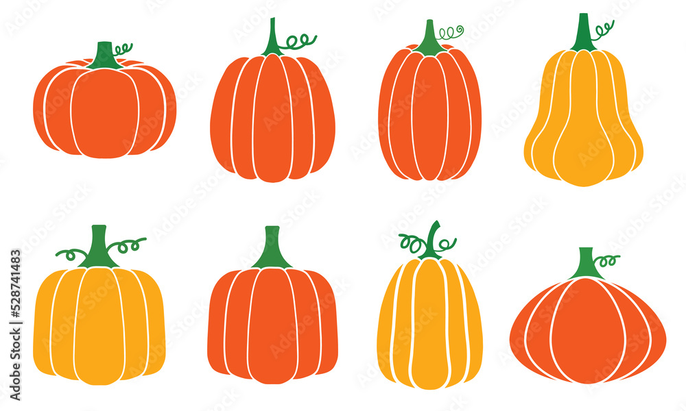 set pumpkin isolated set pumpkin isolated