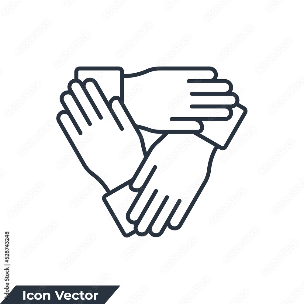 collaboration icon logo vector illustration. three hands support each other symbol template for graphic and web design collection collaboration icon logo vector illustration. three hands support each other symbol template for graphic and web design collection