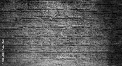 Dark black brick walls, brick room, interior texture, wall background