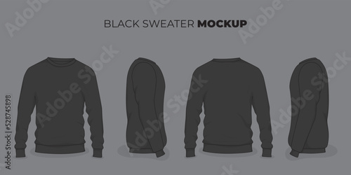 Set of sweater mockup in black concept design for sweater product presentation design