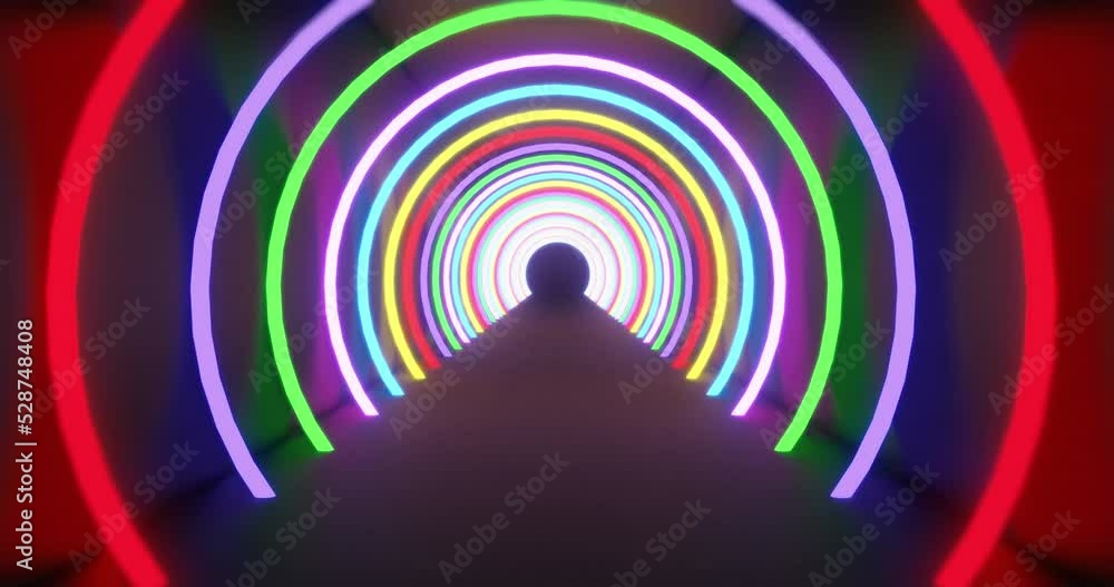 Animation of neon shapes on black background Animation of neon shapes on black background