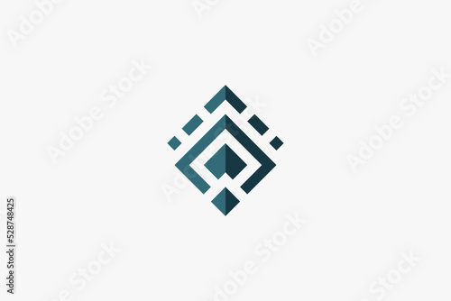 Illustration vector graphic of luxury geometric abstract emerald color. Good for logo