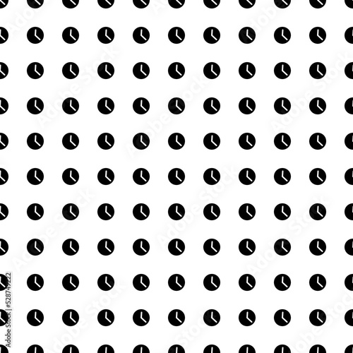 Square seamless background pattern from geometric shapes. The pattern is evenly filled with big black time symbols. Vector illustration on white background