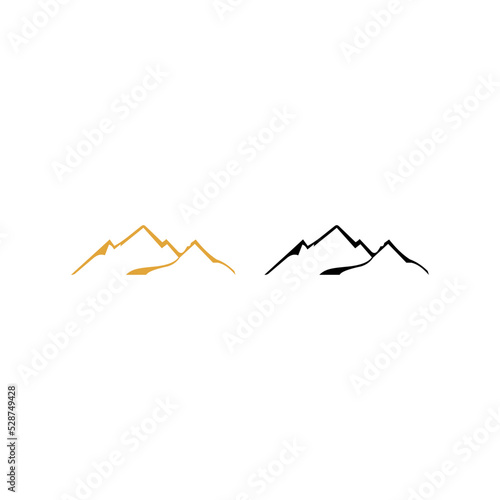 sun tree water mountain logo vector template
