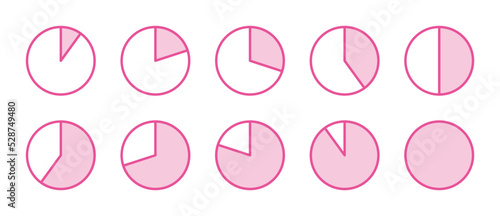 円グラフ　シンプル　ピンク　セット