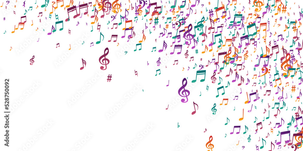 Musical note icons vector background. Melody Musical note icons vector background. Melody